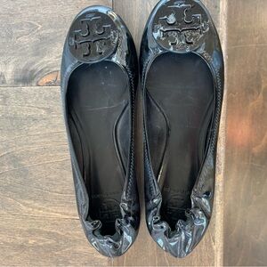 Tory Burch Glossy Black Flats